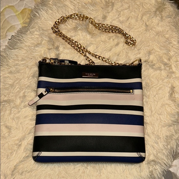 Kate Spade Black and Blue Striped Crossbody Bag - Picture 1 of 5